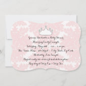 プリンセスエレガントピンクダマスクベビーガールシャワー 招待状 (裏面)