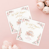 プリンセスエレガント赤面ピンクフローラベビーシャワー スタンダードカクテルナプキン