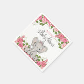 プリンセスエレファントティアラピンクフローラベビースシャワー スタンダードカクテルナプキン (角)