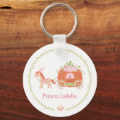 プリンセスオレンジパンプキンキャリッジガールパーソナライズされた キーホルダー (正面)