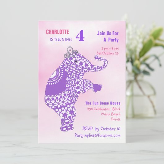 プリンセスカウトエレファントガールズ誕生パーティー 招待状 (スタンド正面)