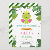 プリンセスカエルパーティー誕生日招待状 招待状 (正面/裏面)