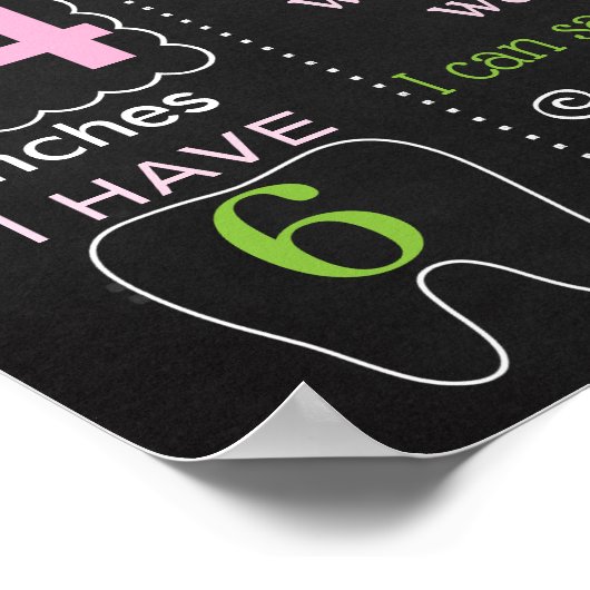 プリンセスカエル最初の誕生日チョークボード ポスター (角)