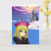 プリンセスカスタムとキャッスルグリーティングカード カード (黄色い花)