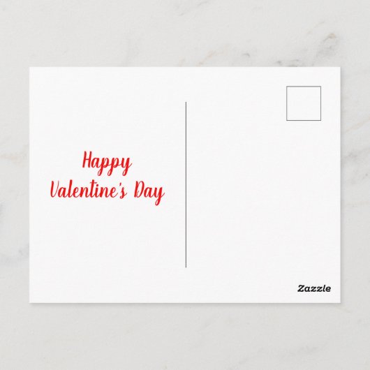 プリンセスカスタムバレンタイン妖精赤いハートキューピッド ポストカード (裏面)