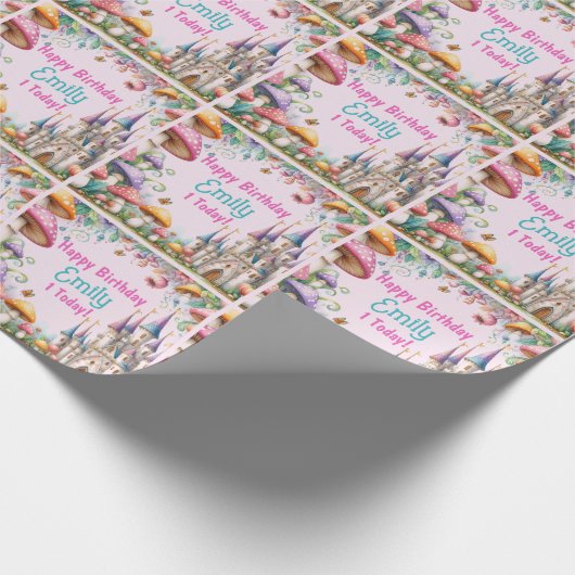 プリンセスカスタムフェアリーガール誕生日フェアリーコア ラッピングペーパー (角)