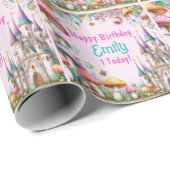プリンセスカスタムフェアリーガール誕生日フェアリーコア ラッピングペーパー (ロールコーナー)