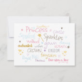 プリンセスカスタム誕生日パーティーサンキューカード サンキューカード (裏面)