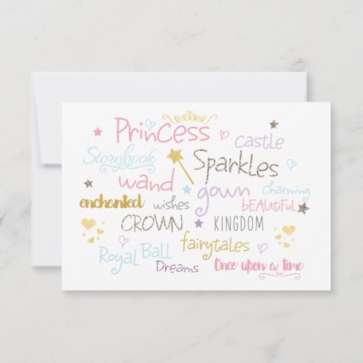 プリンセスカスタム誕生日パーティーサンキューカード サンキューカード (裏面)