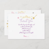 プリンセスカスタム誕生日パーティーサンキューカード サンキューカード (正面/裏面)