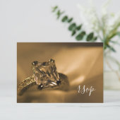 プリンセスカットダイヤモンド婚約リングや輪ウェディングRSVP 出欠カード (スタンド正面)