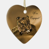 プリンセスカットダイヤモンド婚約リングや輪 セラミックオーナメント (右)