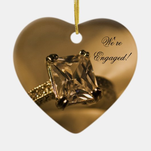 プリンセスカットダイヤモンド婚約リングや輪 セラミックオーナメント (正面)