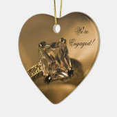 プリンセスカットダイヤモンド婚約リングや輪 セラミックオーナメント (左)