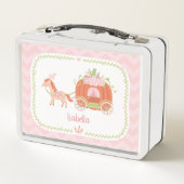 プリンセスカボチャの馬車パーソナライズされた女 メタルランチボックス (裏面)