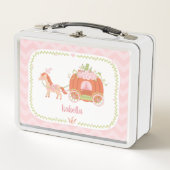 プリンセスカボチャの馬車パーソナライズされた女 メタルランチボックス (正面)