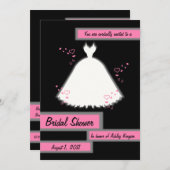 プリンセスガウン&ハートブライダルシャワーインビテーション3 招待状 (正面/裏面)