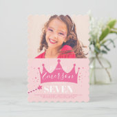 プリンセスガーリーかわいいピンクの誕生日パーティー 招待状 (スタンド正面)