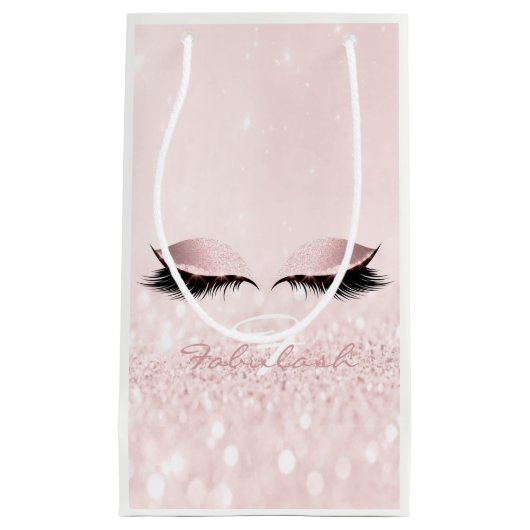 プリンセスガーリーグリッターメイクアップラッシュモノグラム名 スモールペーパーバッグ (正面)