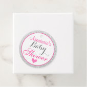 プリンセスガーリーピンクとシルバーグリッターベビーシャワー フェイバータグ (インサイチュ)