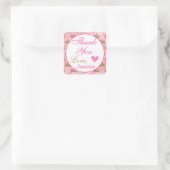 プリンセスガーリーピンクと金ゴールドグリッターありがとう スクエアシール (バッグ)