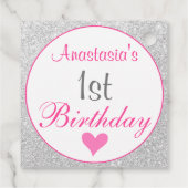 プリンセスガーリーピンク&シルバーグリッター1歳 フェイバータグ (裏面)