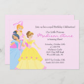 プリンセスガールズバーかわいらしスデーパーティー招待状 招待状 (正面/裏面)