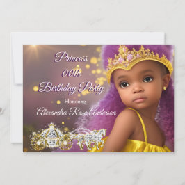 プリンセスガールズバースデーパーティティアラパープルエスニック 招待状