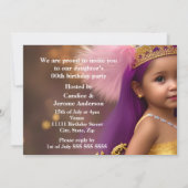 プリンセスガールズバースデーパーティーキャリッジパープルピンク 招待状 (裏面)