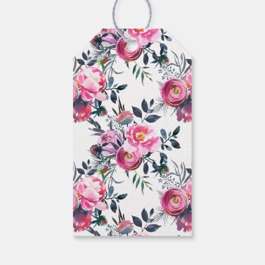 プリンセスガールズバースデーパーティーピンク金ゴールドメッセージカード ギフトタグ (裏面)