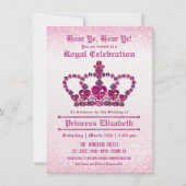 プリンセスガールズバースデーパーティ招待状 招待状 (正面)