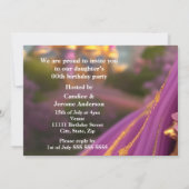 プリンセスガールバースデーパーティティアラパープルエスニック2 招待状 (裏面)