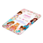 プリンセスガールバースデーパーティー3年招待状 マグネット (左側)