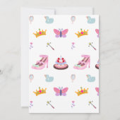 プリンセスガールバースデーパーティー3年招待状 招待状 (裏面)