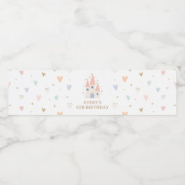 プリンセスガールバースデーパーティー ペットボトルラベル