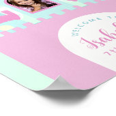 プリンセスガールフォトキャッスル誕生日ウェルカムサイン ポスター (角)