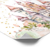 プリンセスガール赤面金ゴールド王室のキャッスルギフトサイン ポスター (角)