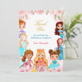 プリンセスガール バースデーパーティー 3歳 サンクス サンキューカード (スタンド正面)