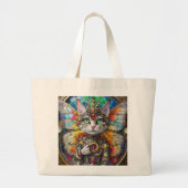 プリンセスキティ猫の蝶の羽の旅団 ラージトートバッグ (正面)