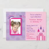 プリンセスキャッかわいらしスルフォト誕生日招待状 招待状 (正面)