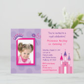 プリンセスキャッかわいらしスルフォト誕生日招待状 招待状 (スタンド正面)