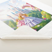 プリンセスキャッスルガールズブランケット – おとぎ話トドラー シェルパブランケット (3/4)