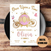 プリンセスキャッスルガールバースデーパーティー、プリンセスバット 招待状