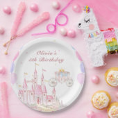 プリンセスキャッスルガール誕生日 ペーパープレート (パーティー)