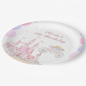 プリンセスキャッスルガール誕生日 ペーパープレート (アングル)