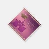 プリンセスキャッスルクラウン&ジュエリーパーティーパーソナライズ スタンダードカクテルナプキン (角)