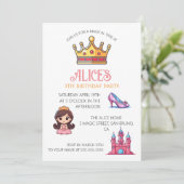 プリンセスキャッスルクリスタルシューズ誕生日招待状 招待状 (スタンド正面)