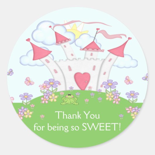 プリンセスキャッスルサンキューステッカー ラウンドシール (正面)