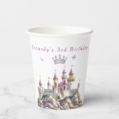 プリンセスキャッスルシルバークラウンピンクジェムズバタフライ 紙コップ (裏面)