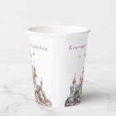 プリンセスキャッスルシルバークラウンピンクジェムズバタフライ 紙コップ (右)